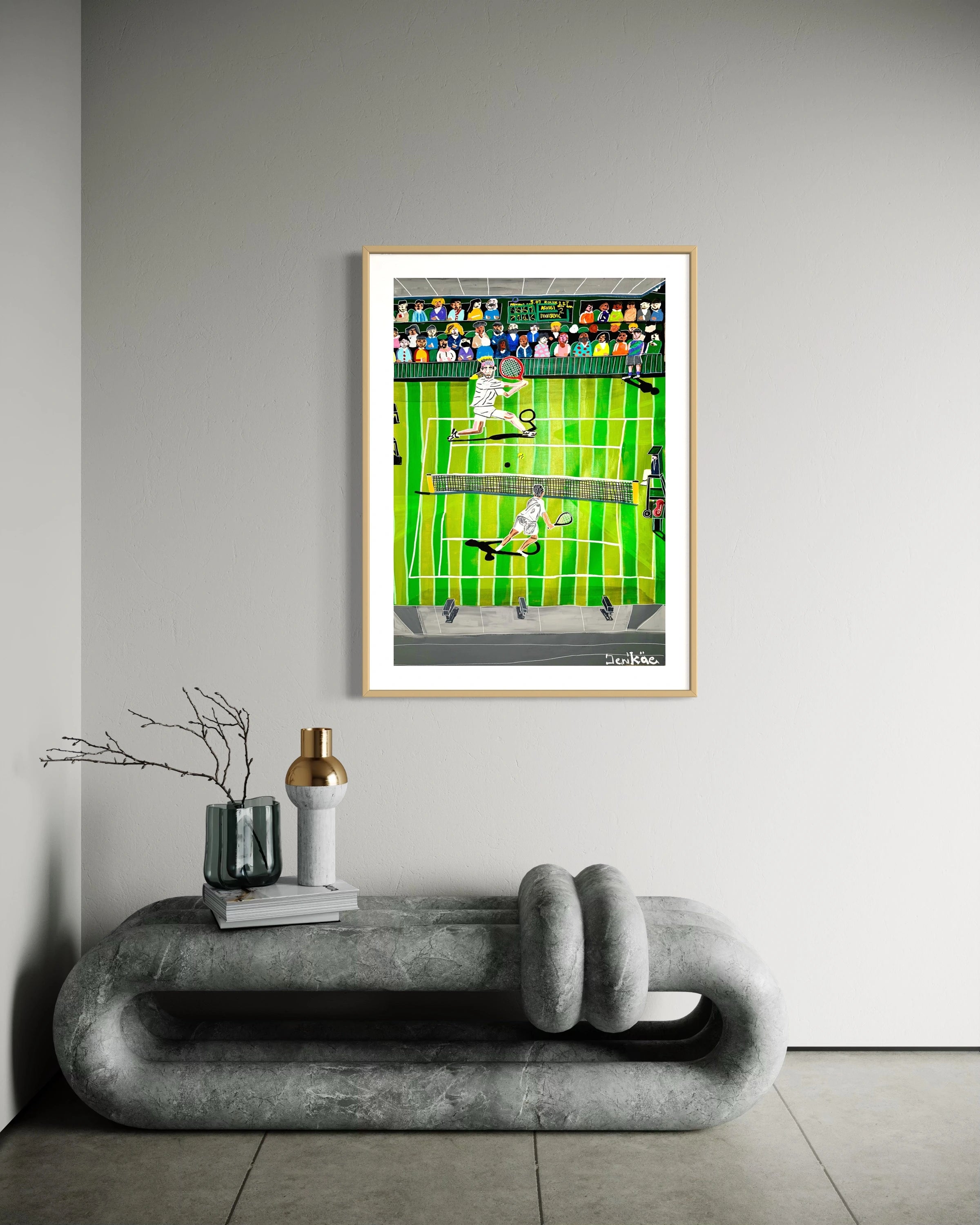 Artwork Wimbledon 1992 Andre Agassi vs Goran Ivanisevic