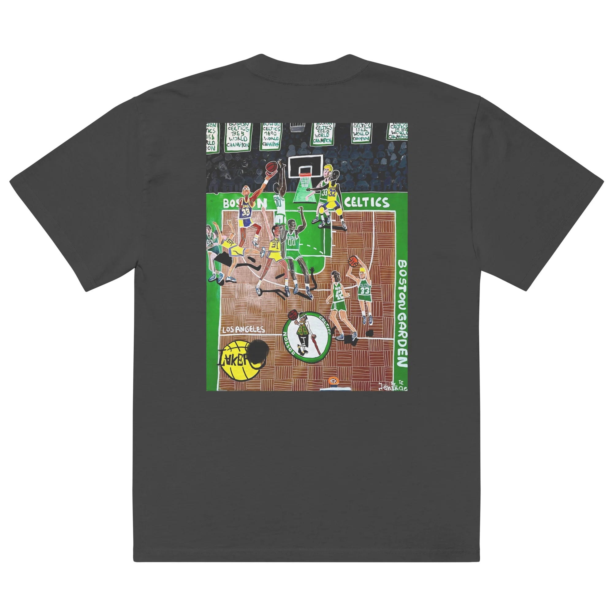 Oversized faded t-shirt Boston vs Lakers
