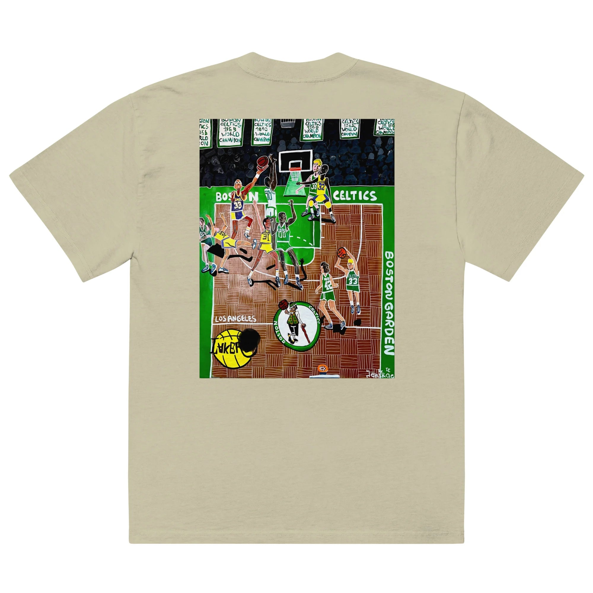 Oversized faded t-shirt Boston vs Lakers