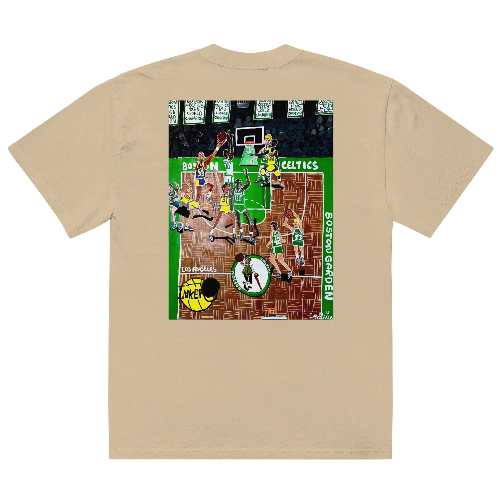 Oversized faded t-shirt Boston vs Lakers