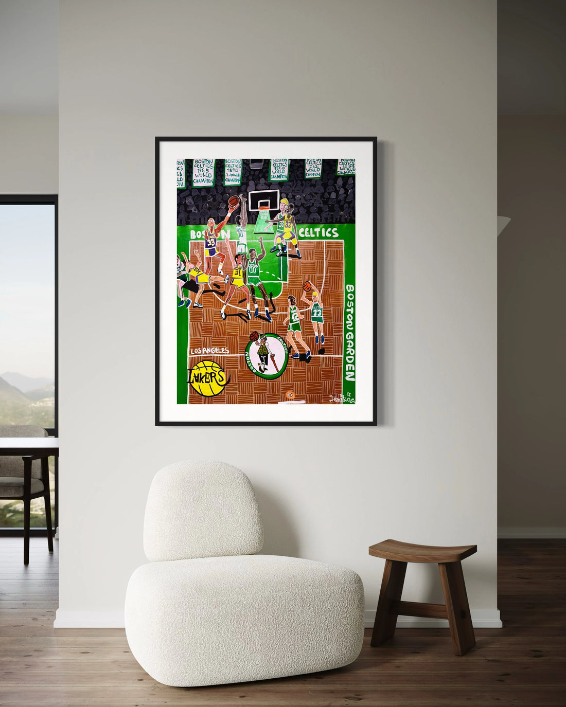 Boston vs. Lakers Tribute Painting