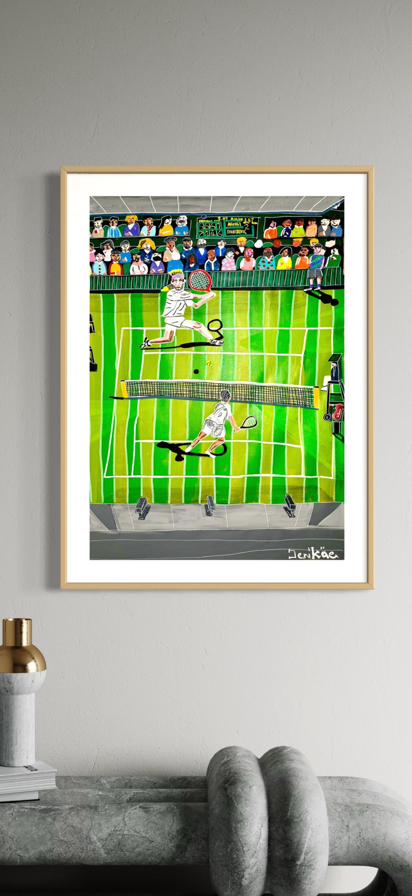 Artwork Wimbledon 1992 Andre Agassi vs Goran Ivanisevic