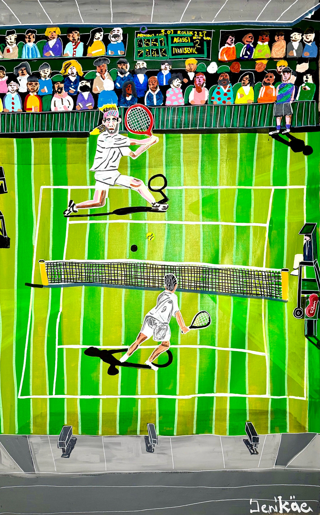 Artwork Wimbledon 1992 Andre Agassi vs Goran Ivanisevic