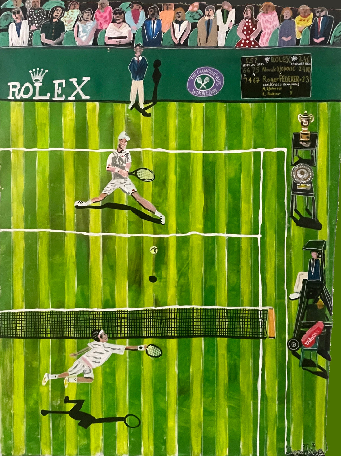 Artwork Djokovic vs Federer Wimbledon