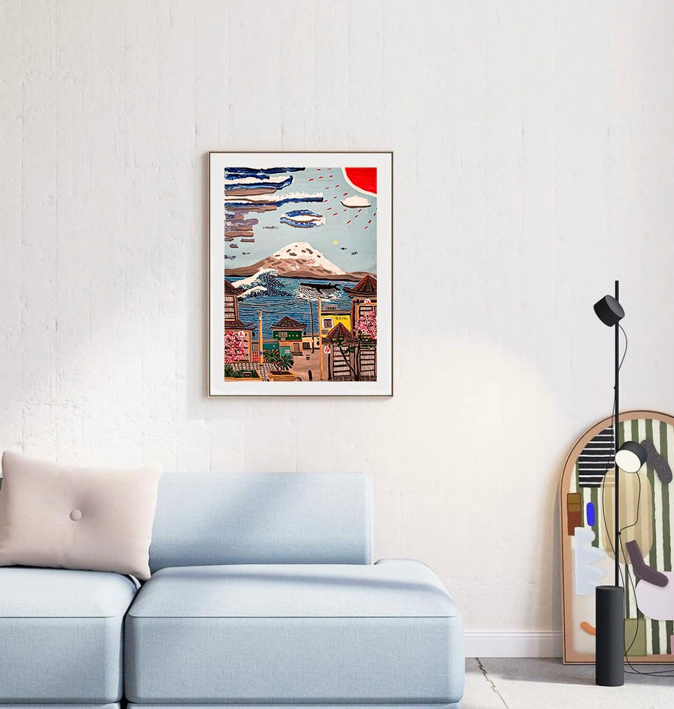Artwork Mount Fuji and Hokusai Wave