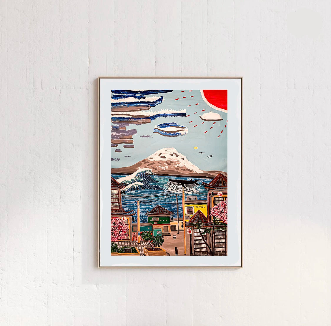 Artwork Mount Fuji and Hokusai Wave