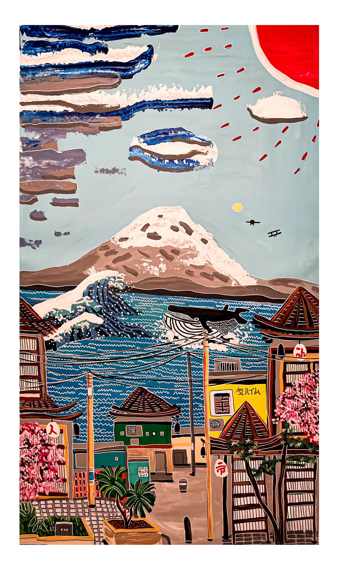 Artwork Mount Fuji and Hokusai Wave