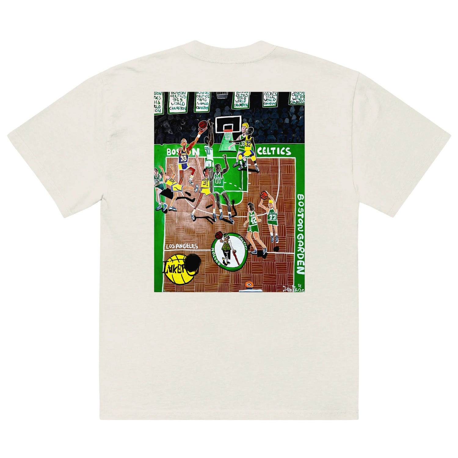 Oversized faded t-shirt Boston vs Lakers