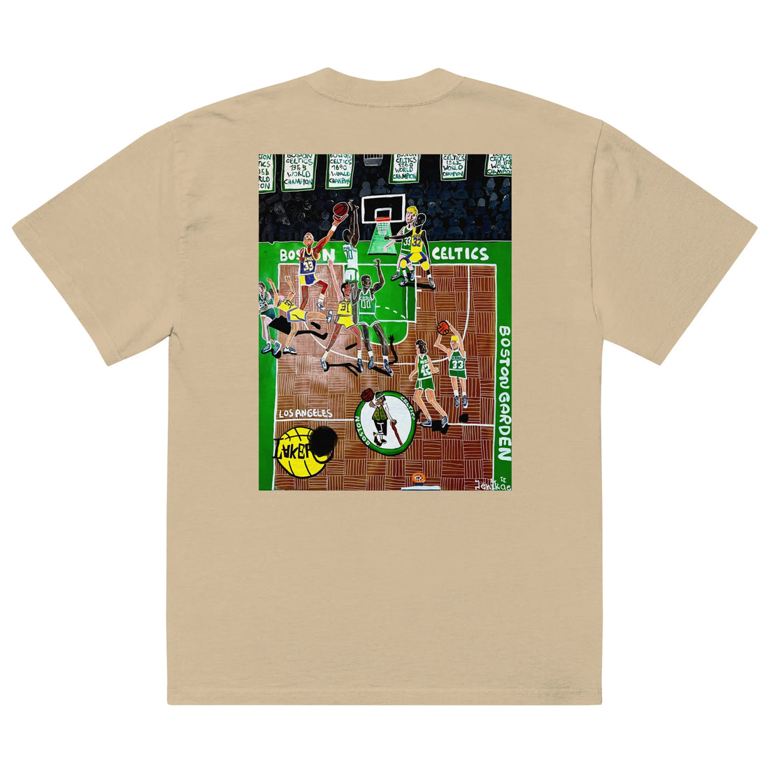 Oversized faded t-shirt Boston vs Lakers